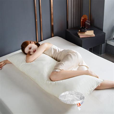 Goose Down Body Pillow, Firm Body Pillows for Sleeping, Large Long Bed ...
