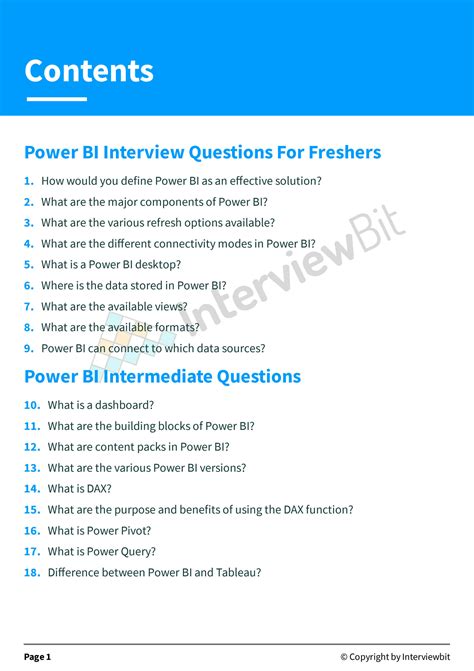 Microsoft Power Bi Interview Questions 的图像结果