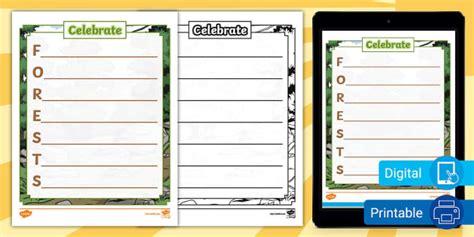 Celebrate Forests Acrostic Poem