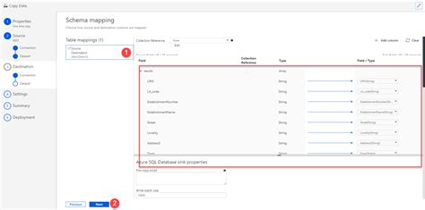 Azure Data/Factory Copy Data Mapping 的图像结果