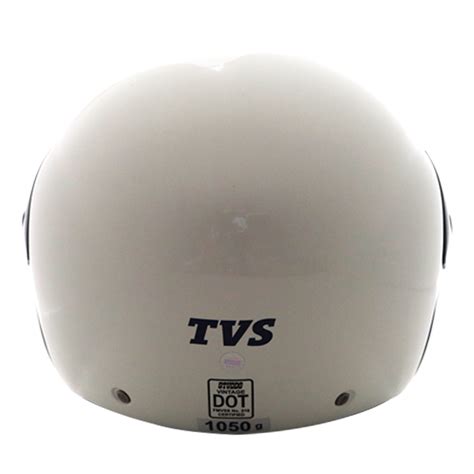 TVS Half Face Helmet for Men and Women - Glossy White, Size L, ISI & D ...
