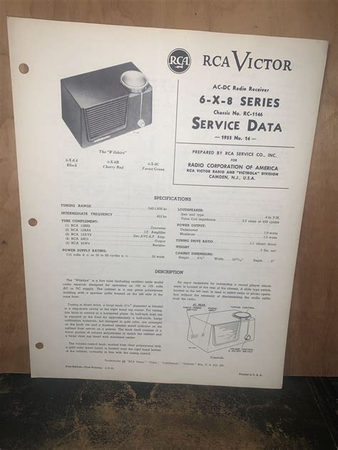 RCA Victor Radio Model 6-X-8 Series Service | Ubuy India