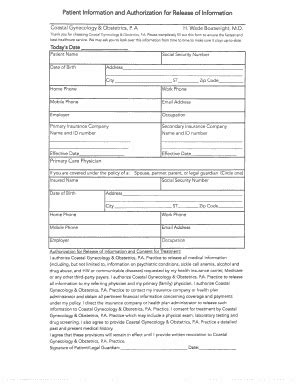 Fillable Online EST Patient Annual forms - Coastal Gynecology ...