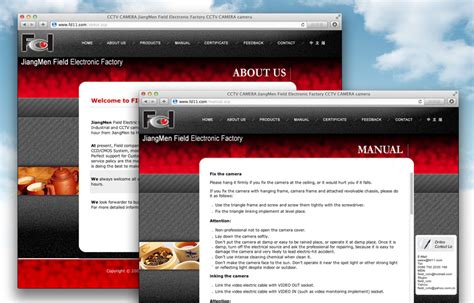 江门Field电子公司外贸网站建设|中山, 外贸网站, 红色风格, 安防监控, 欧美风格