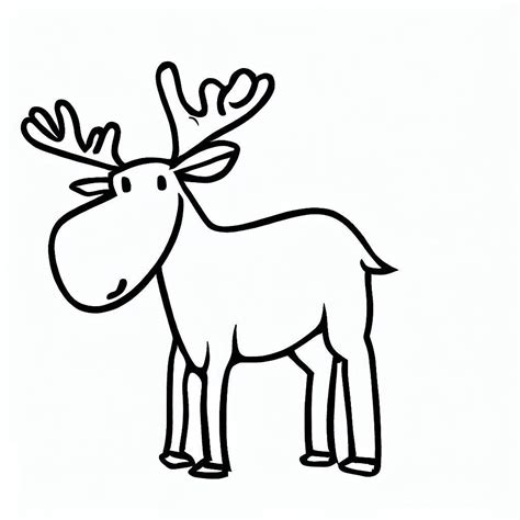 Easy Moose coloring page - Download, Print or Color Online for Free