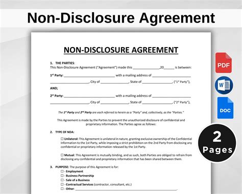 Forms Non Disclosure Agreement FREE 8+ Sample Non Disclosure Agreement