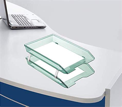 Acrimet Clear Green 2 Tier Letter Tray Desktop File India | Ubuy