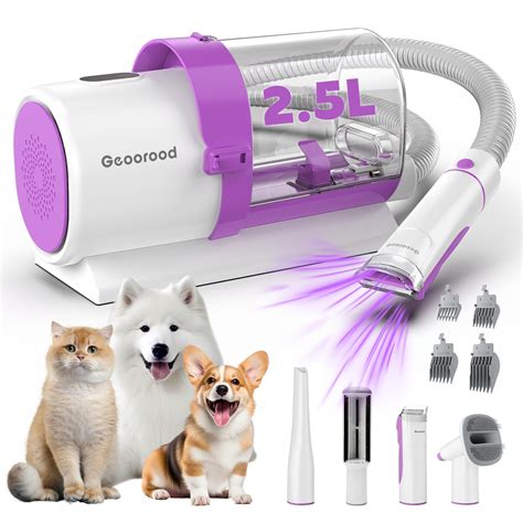 geoorood Dog Grooming Vacuum Kit, 2.5L Dust Cup Pet Grooming with ...