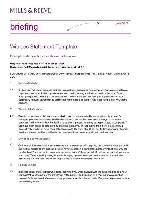 Image result for Witness Statement Examples