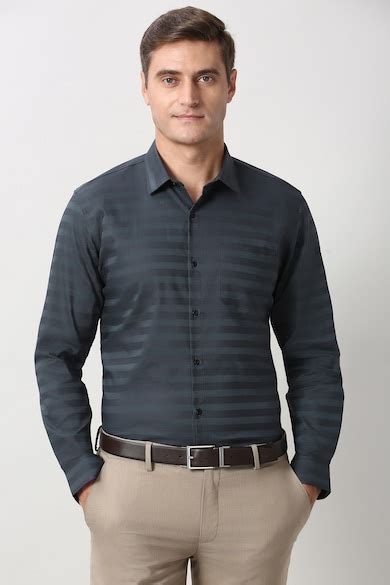 Buy Men Grey Slim Fit Full Sleeves Formal Shirt Online - 40015834 ...