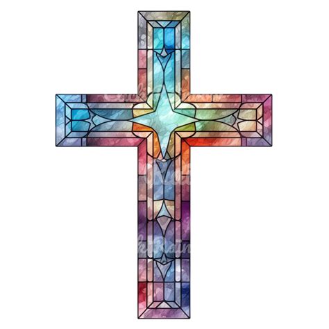 Stained Glass Cross Clip Art