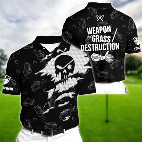 AIO Pride Premium Unique Skull Black Golf Polo Shirts Custom Name - AIO ...