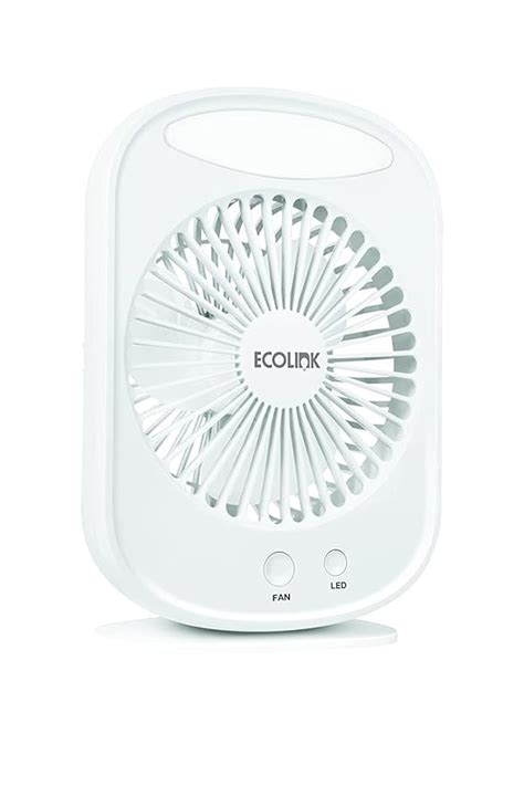 EcoLink Comfy Rechargeable Fan (White),Emergency Portable USB Fan with ...