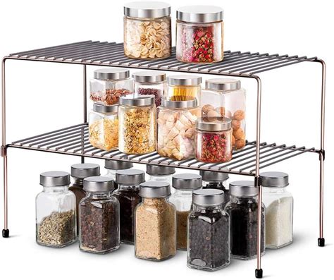 Buy WOSOVO Expandable Stackable Cabinet Shelf Kitchen Counter Rack ...