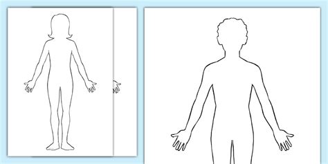 Blank Human Body Diagram/Template | Body Outline KS1