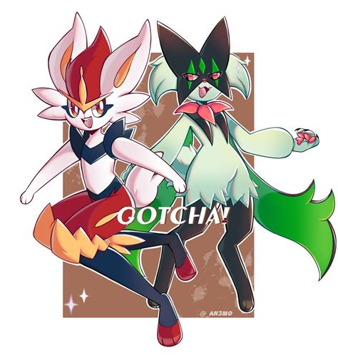 Cinderace and Meowscarada by An3mo on DeviantArt