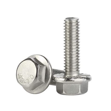 M5-1.0 x 16mm Flanged Hex Head Bolts Flange Hexagon Screws, Stainless ...