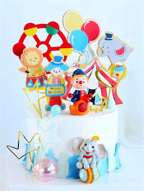 LaVenty Set of 30 Circus Cupcake Toppers Circus Cake Topper Circus ...