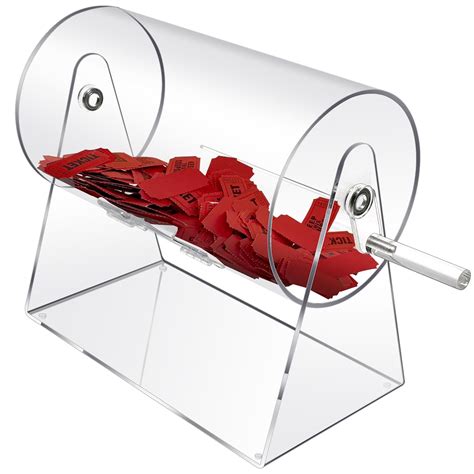 Acrylic Raffle Drum with Handle, Clear Raffle Ticket Drum Spinner Cage ...