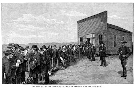 Oklahoma Land Rush 1889 Nline Outside The Land Office at Guthrie ...