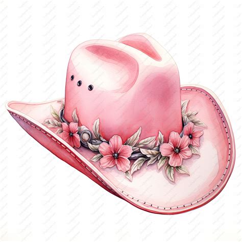 Pink Cowgirl Hat Clipart - 10 High Quality Jpgs, Scrapbooks, Digital ...
