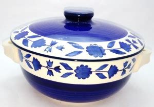 BERRYCRAVE Ceramic Serving Bowl Serving Donga with Lid Casserole Handi ...