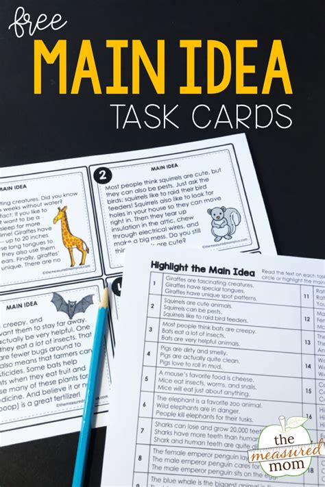 Main Idea Task Cards 的图像结果