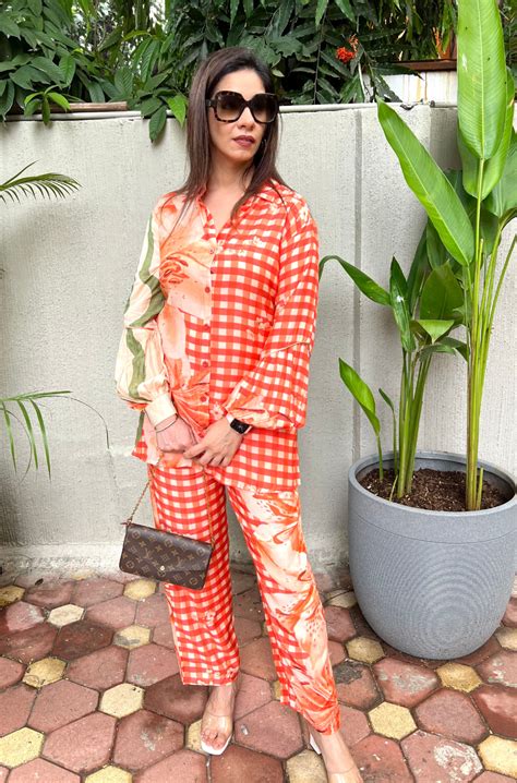 OH MY CO-ORD!! Vivid Orange Co-ord Set - Ishnya