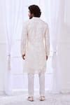 Buy Off White Silk Embroidered Floral Safari Chikankari Kurta Set For ...