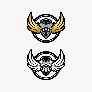 Machine engine and heavy equipment logos design icon sign vector ...