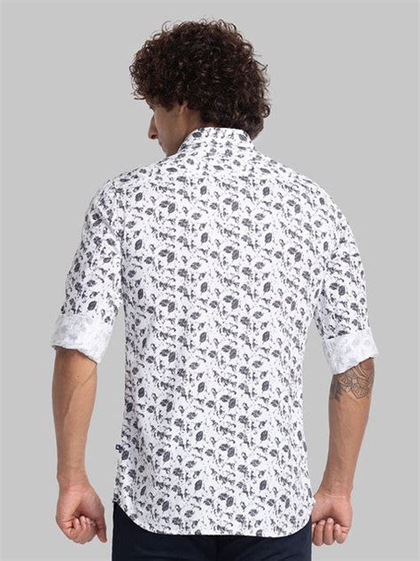 Parx Men White Printed Slim Fit Cotton Casual Shirt – MyRaymond