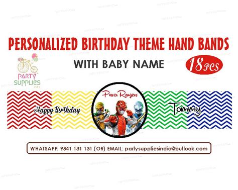 Power Rangers Theme Hand Band | Birthday party decoration online ...