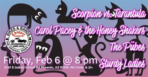 Scorpion vs. Tarantula, Carol Pacey & the Honey Shakers, The Pübes ...
