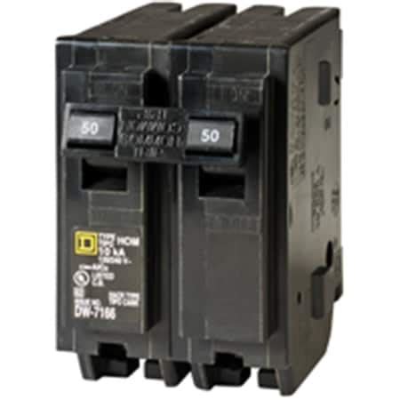 SQUARE D BY SCHNEIDER ELECTRIC 50A, 2 pole Circuit Breaker, HOM, 120 ...