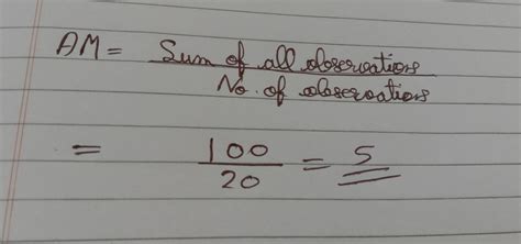 Find Arithmetic mean of4,6,7,5,3,5,4,5,2,6,2,5,1,9,6,5,8,4,6,7 - Brainly.in