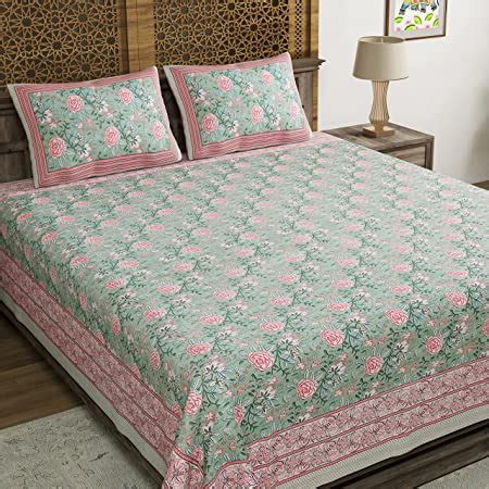 BLOCKS OF INDIA Hand Block Printed 250 TC Cotton Super King Size ...
