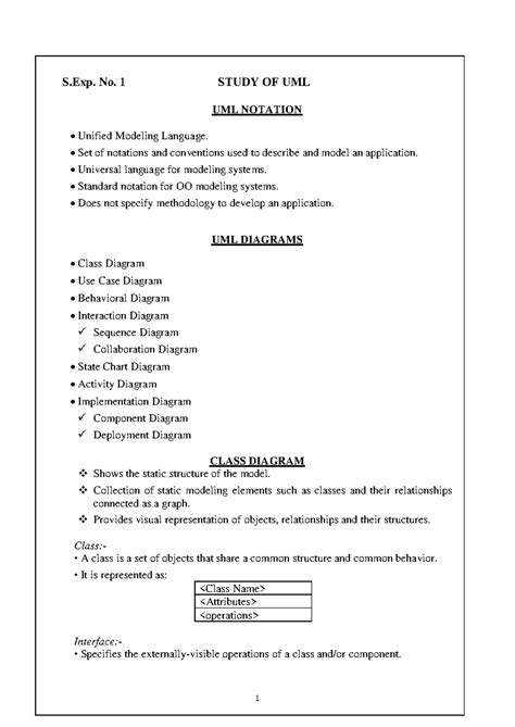 OOSE LAB Manual 2024 - notes - S. No. 1 STUDY OF UML UML NOTATION ...