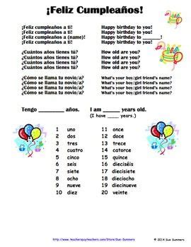 Spanish birthday song lyrics - tenshery