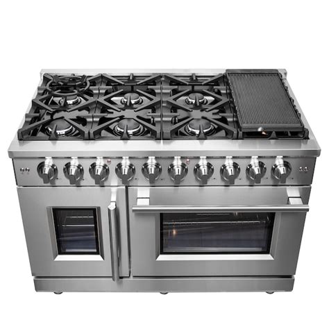 FORNO Massimo 48-in 8 Burners 4.32-cu ft / 2.26-cu ft Steam Cleaning ...