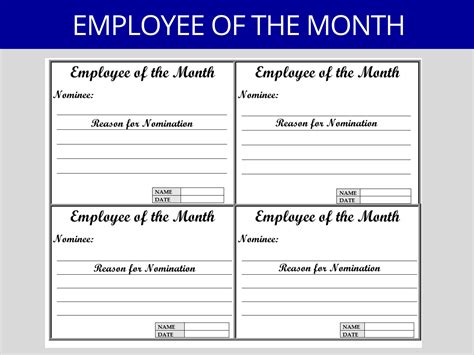 Employee of the Month: Editable Nomination Template, Nomination Card ...