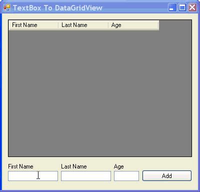 Populate DataGridView C 的图像结果