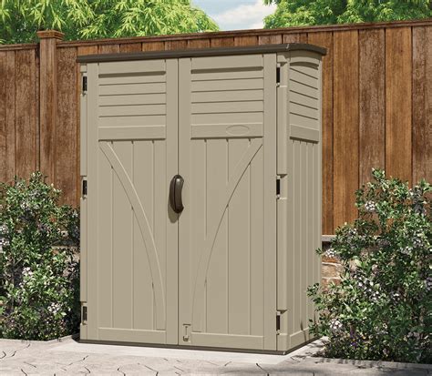 Suncast 54 Cubic Feet Durable Resin Vertical Storage Shed w/ Reinforced ...