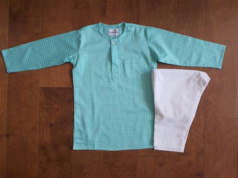 Cotton Kurta-Pajama Set | Aqua Blue & White – The House of Toys