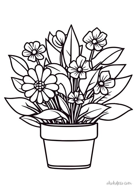 Flower Plant Coloring Pages: Unleash Your Inner Artist with Vibrant Blooms