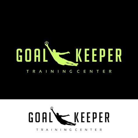 Torwart Silhouette Sport Training Center Logo | Premium Vektor