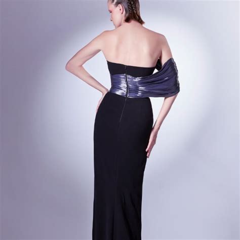 Off Shoulder Crepe And Organdie Dress