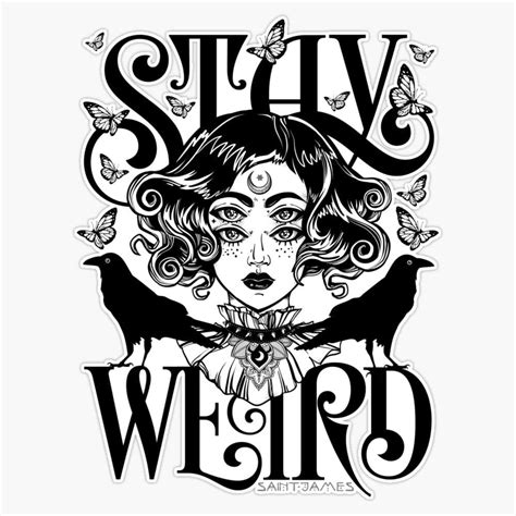 Buy Stay Weird (Black & White Version) Vinyl Waterproof Sticker Decal ...