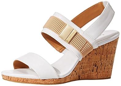 Calvin Klein Women's Brandie Wedge Sandal, Platinum White, 9.5 M US ...