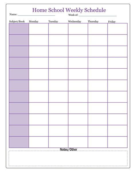 Free Printable Homeschool Schedule Templates [PDF, Word, Excel]