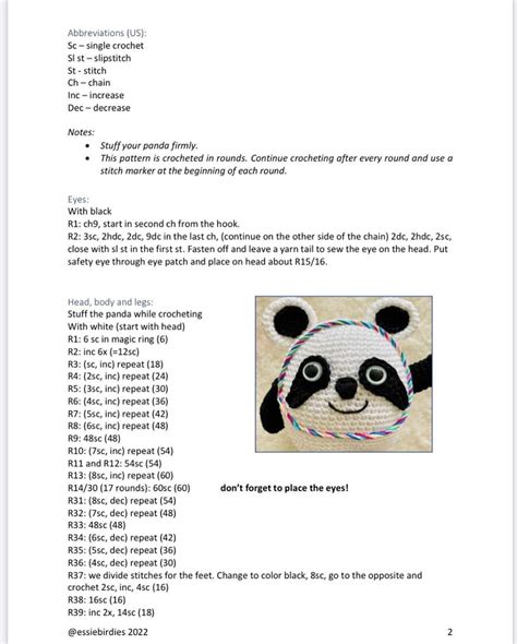 Image result for Crochet Panda Bear Tutorial